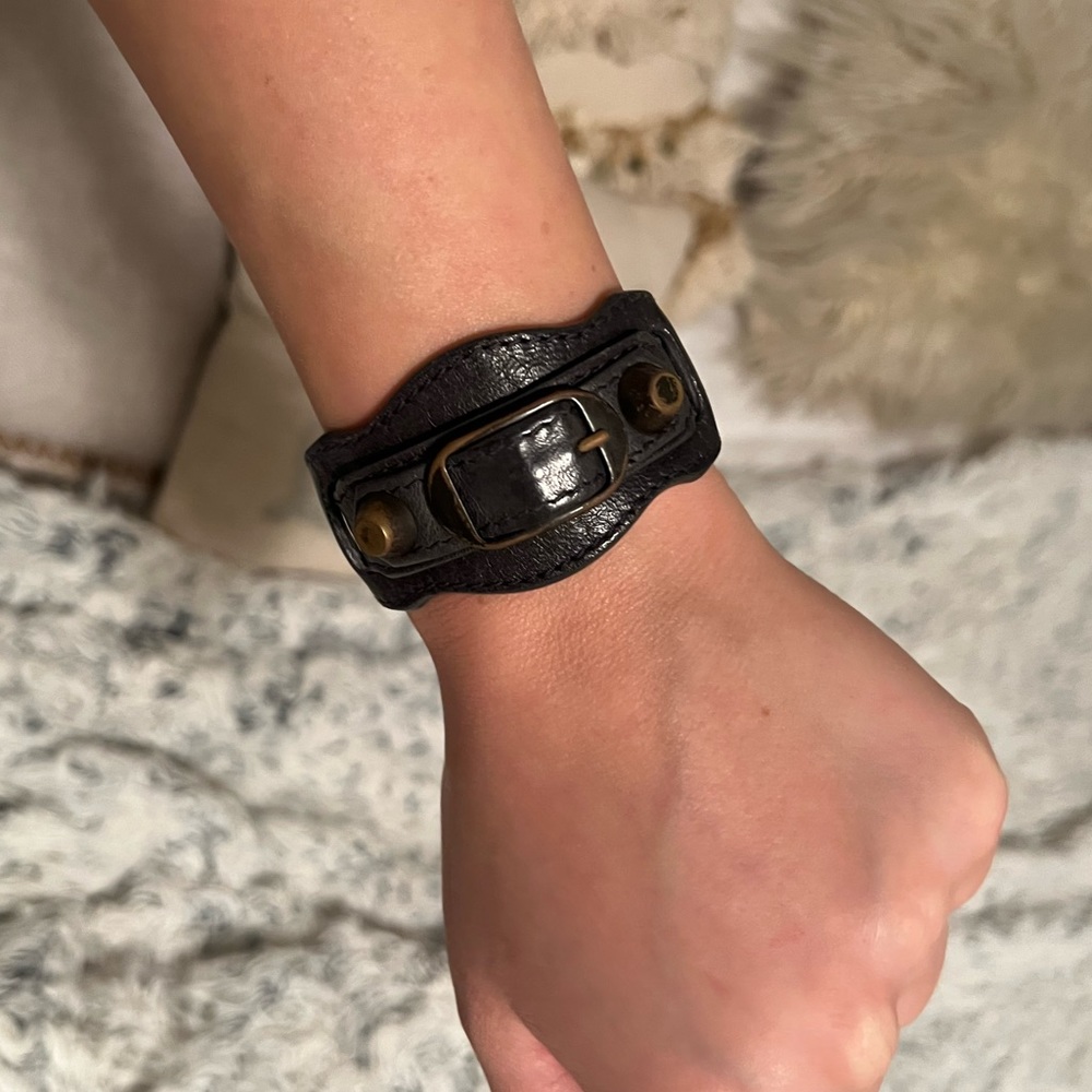 Gray balenciaga cuff bracelet